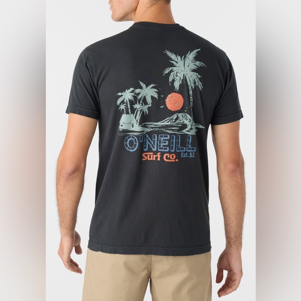 O'Neill Surf Co. Sunset Palm Tee // Charcoal L Unisex NWT California Vibe